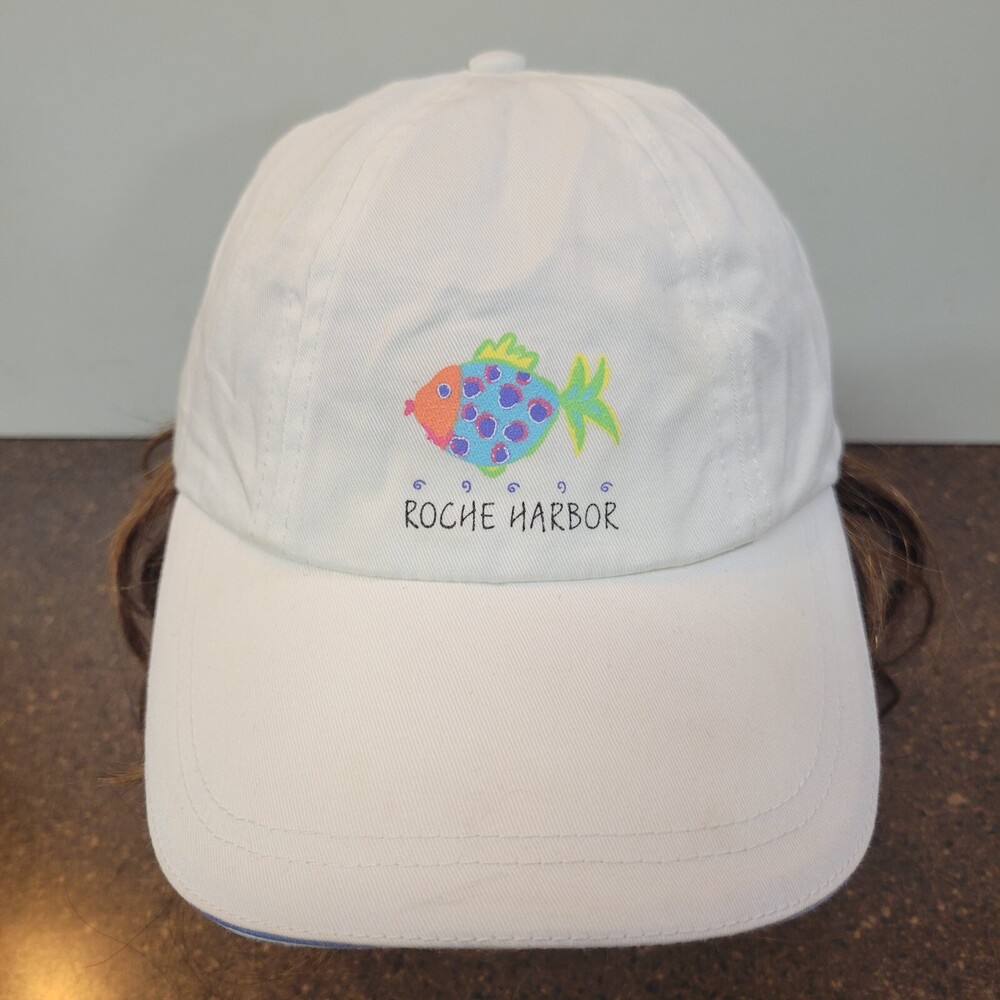 Fresh Produce Roche Harbor Baseball Cap Mens White Cotton Logo Strapback Hat